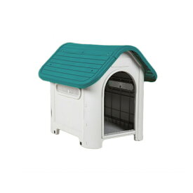 プラ製 犬小屋 丸洗い OK 清潔 ケージ ペットハウス 清潔 シンプル 中型犬 野外 プラスチック ネイビー 水洗い かわいい