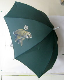 フェレット ワンタッチ（01-D）小動物 傘 65cm 直径110cm レディース メンズ 男女兼用 雨傘 かわいい おしゃれ 梅雨 レイングッズ UVカット 風に強い 耐風 母の日