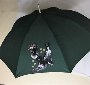 ジャーマンショートヘアードポインター(集合2) 傘 65cm 直径110cm レディース メンズ 男女兼用 雨傘 かわいい おしゃれ 梅雨 レイングッズ UVカット 風に強い 耐風 犬柄 いぬ 犬グッズ 犬プリン