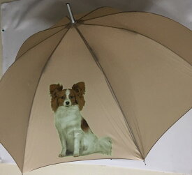 パピヨン （P） 傘 65cm 直径110cm レディース メンズ 男女兼用 雨傘 かわいい おしゃれ 梅雨 レイングッズ UVカット 風に強い 耐風 犬柄 いぬ 犬グッズ 犬プリント 母の日