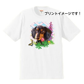 ダックスフント ダックスフンド ブラックタン スムース tシャツ 半袖 カットソー 丸首型 クルーネック 綿100% トップス レディース メンズ シンプル かわいい おしゃれ イベント お揃い ドッグ 犬 犬柄 いぬ 犬プリント 犬種別 犬グッズ