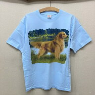 ゴールデンレトリーバー ゴールデンレトリバー tシャツ 半袖 カットソー 丸首型 クルーネック 綿100% ト…