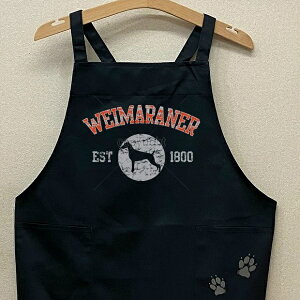 ワイマラナー カラー エプロン(シルエット) バッククロス X型 たすき掛け おしゃれ かわいい 保育士 ワークエプロン 料理教室 犬柄 ドッグ 犬 イヌ 動物 オーナーグッズ プリント ギフト 記