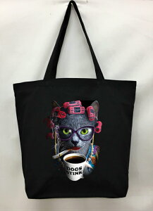 猫 キャット ねこ ネコ キトン 【ネオンカラー 】 トートバッグ エコバッグ マイバッグ【Lサイズ/大】かわいい おしゃれ レディース メンズ 男女兼用 a4 大きめ キャンバス 動物 アニマル ペ