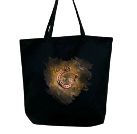 ウマ 馬 ホース トートバッグ エコバッグ マイバッグ 蹄鉄マーク【Lサイズ/大】かわいい おしゃれ レディース メンズ 男女兼用 a4 大きめ キャンバス 動物 アニマル ペット オーナーグッズ