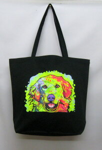 ゴールデンレトリーバー 【ネオンカラー 】 トートバッグ エコバッグ マイバッグ【Lサイズ/大】かわいい おしゃれ レディース メンズ 男女兼用 a4 大きめ キャンバス ドッグ 犬 犬柄 いぬ 犬