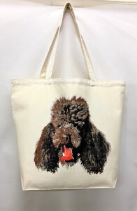 プードル (R-05) トートバッグ エコバッグ マイバッグ【Lサイズ/大】かわいい おしゃれ レディース メンズ 男女兼用 a4 大きめ キャンバス ドッグ 犬 犬柄 いぬ 犬プリント 犬グッズ