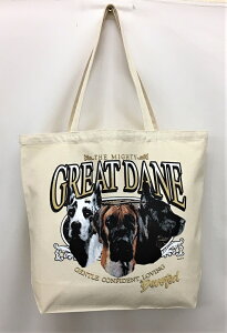 グレートデーン デン WN トートバッグ エコバッグ マイバッグ【Lサイズ/大】かわいい おしゃれ レディース メンズ 男女兼用 a4 大きめ キャンバス ドッグ 犬 犬柄 いぬ 犬プリント 犬グッズ