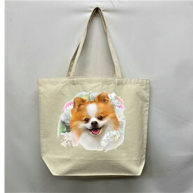 トートバッグ 犬柄 ポメラニアン ポメ バッグ エコバッグ マイバッグ【Lサイズ/大】犬種別 かわいい おしゃれ レディース メンズ 男女兼用 a4 大きめ キャンバス ドッグ 犬 犬柄 いぬ 犬プリント 犬グッズ オーナーグッズ トラストワンポイント