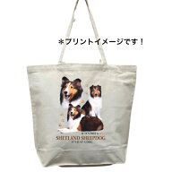 トートバッグ 犬柄 シェットランドシープドッグ シェルティー エコバッグ マイバッグ【Lサイズ/大】犬種…
