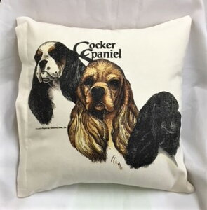 在庫限り!アメリカンコッカスパニエル(No.2) クッションカバー【カバーのみ 中身別売り】 43x43cm かわいい おしゃれ シンプル 犬柄 いぬ イヌ 犬プリント 犬種別 雑貨 犬グッズ 犬プリント
