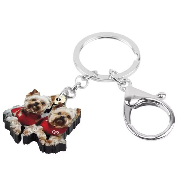 ヨークシャーテリア キーホルダー ヨークシャテリア ヨーキーグッズ アクリル 犬 いぬ イヌ Dog 犬種別 犬雑貨 オーナーグッズ かわいい 輸入 キーチェーン 品質満点