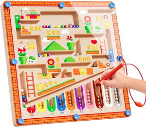 モンテッソーリ玩具 知育玩具 男の子 女の子 積み木 指先訓練 木のおもちゃ マッチングゲーム マグネット迷路ボード 指先訓練 脳トレ 子どもの思考力を高める玩具 女の子男の子 誕生日 ク