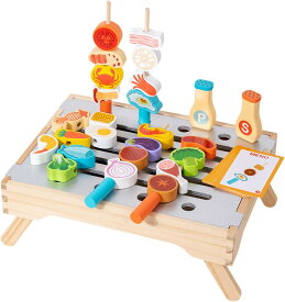 【木製おままごとセット】バーベキューおもちゃ BBQ　おままごと キッチンセットおもちゃ　キッチン玩具 料理ごっこ遊び　調味料 食器 食材 キッチンセット　親子遊び 　ごっこ遊びクッキングトイ 女の子 男の子　幼児用知育玩具　入園祝い　誕生日プレゼント 贈り物