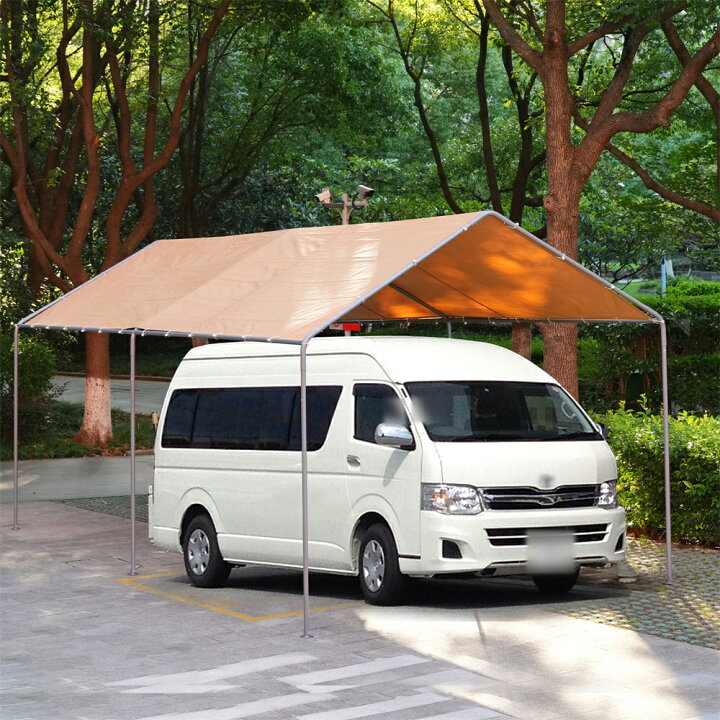 楽天市場】テント 車庫テント ガレージテント 車庫 お祭り 倉庫 【UPF50+UVカット&防雨】 奥3m×幅6m×高さ2.82m ガレージテント  カーポート 軽自動車用 大型 車 駐車 スチール製 頑丈 仮設倉庫 タープテント【ベージュ】 : TryMe楽天市場店