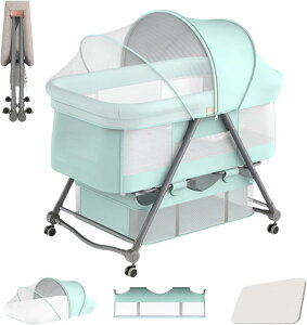 【保育士が監修】ベビーベッド 添い寝ベッド 折りたたみ ゆりかご ベビーラック 乳児用ベッド 新生児ベッド 高さ6段調節可能 睡吐防止 多機能 ベビーベッド 揺りかご 組み立て不要 ゆりか
