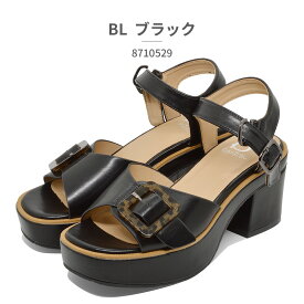 【在庫限り42%OFF!!】サンダル レディース 厚底バックルサンダル 8710529 BL IV byあしながおじさん 2023春夏 ヒール高さ8cm