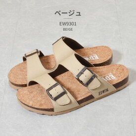 【お買い物マラソン】 EDWIN サンダル メンズ EW9301 エドウィン 2024春夏 コンフォート つっかけ ベルト 天然コルク