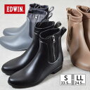 EDWIN レインシューズ レディース ファスナー付きレインブーツ 5150000 エドウィン レインブーツ 雨 撥水 ヒール2.5cm