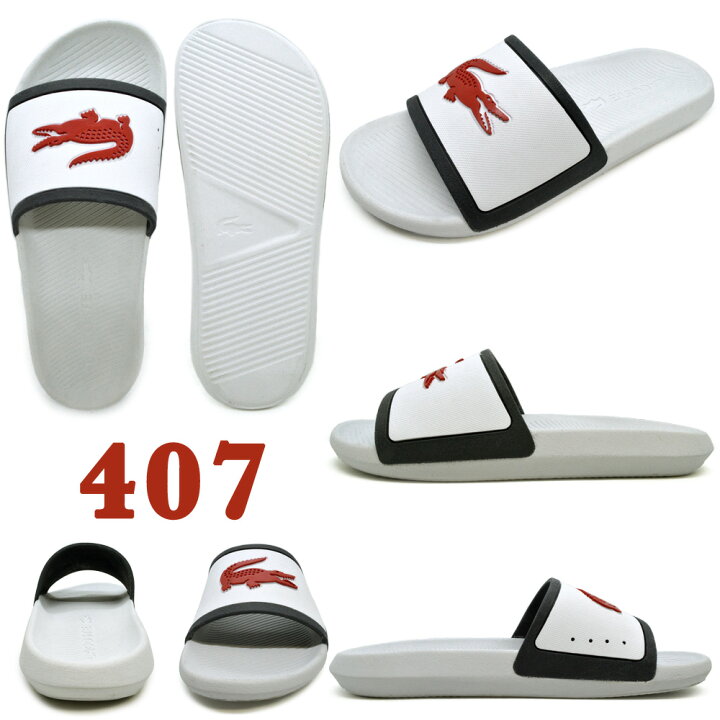 楽天市場 スーパーセール ラコステ サンダル レディース Lacoste Croco Slide Tri 3 クロコ スライド 海 川 プール Cfa0044 407 ラッピング不可商品 つるや