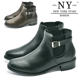 ニューヨークスターズ ボブソン ブーツ レディース NYB16210 NEW YORK STARS BOBSON 2025秋冬 サイドゴアショートブーツ 防滑 防水