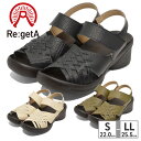【お買い物マラソン】 リゲッタ サンダル レディース R-2686 Re:getA 2023春夏 ベルトサンダル ウェッジソール バックストラップ 日本製