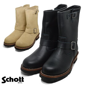 【全国送料無料】 Schott ブーツ メンズ S23001 010 215 ショット 本革 フルグレインレザー バイカー エンジニア 日本製