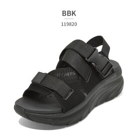 スケッチャーズ サンダル レディース 119820 BBK NAT SKECHERS 2023春夏 D'LUX WALKER-COOL LINES 厚底 スポーツサンダル ストラップサンダル ベルクロ ヒール高さ5.5cm