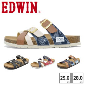 EDWIN サンダル メンズ EW9166 エドウィン 2026春夏 コンフォート つっかけ ベルト 天然コルク