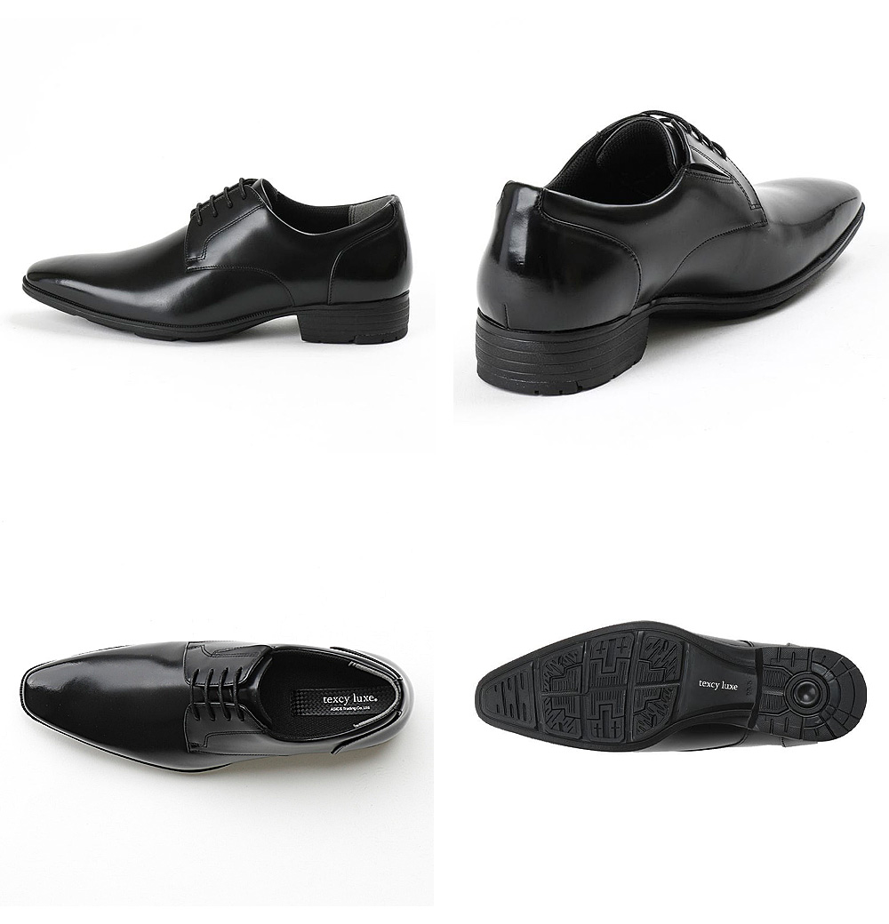 ビジネスシューズ テクシーリュクス メンズ ハイパフォーマンスモデル TU7032 texcy luxe 本革 レザー 2E相当 軽量 抗菌 革靴 ひも靴 ストレートチップ 黒靴