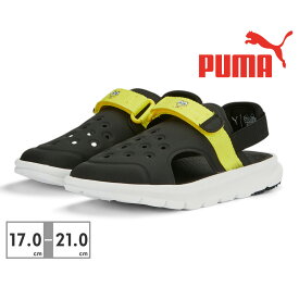 【お買い物マラソン】 サンダル キッズ プーマ スポンジ・ボブ イボルブ 391190 01 PUMA 2023春夏 EVOLVE スリッポン バックストラップ コラボ