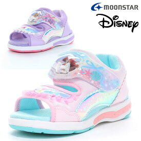 ムーンスター サンダル キッズ 子供靴 ディズニー DN C1373LE moonstar 2026春夏 DISNEY 光る靴 ラプンツェル アリエル スティッチ
