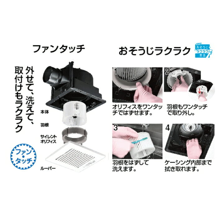 楽天市場】Panasonic 換気扇 天井埋込形 FY-17C8 埋込寸法177mm角 低 