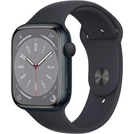 Apple Watch Series 8 本体 GPSモデル 45mm MNP13J/A ミッドナイトアルミニウムケースとミッドナイトスポーツバンド 2022年 9月発売 新品 アップル ミッドナイト