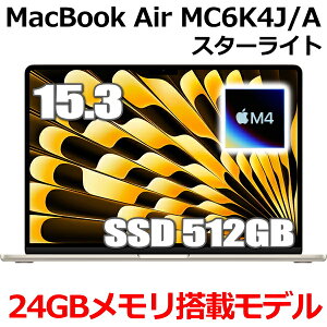 y2025N312VizMacBook 24GB Abv Apple MacBook Air M4 MC6K4J/A15^ 15.3C` M4`bv SSD 512GB 24GB 10RA X^[Cg MC6K4JA Liquid Retina fBXvC Vi J 1Nۏ