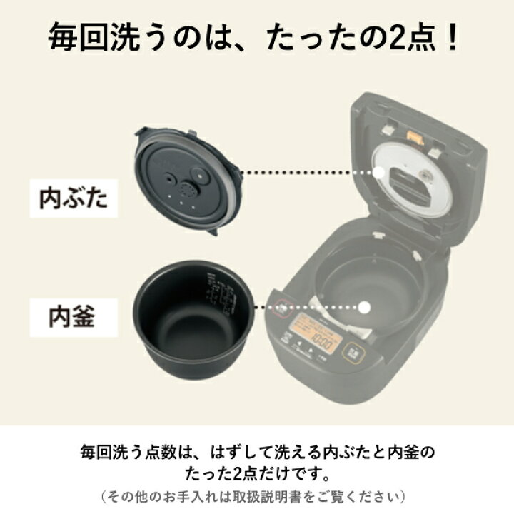 楽天市場】日本製 象印 圧力IH炊飯ジャー 1升炊き 豪熱大火力 黒まる厚 