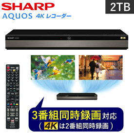 シャープ レコーダー 2TB 3番組 同時録画 4Kチューナー内蔵 アクオス DVD AQUOSブルーレイ 4K 4K対応 4B-C20DT3 4BC20DT3 ブルーレイレコーダー SHARP トリプルチューナー 3チューナー ブルーレイ
