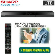 シャープ ブルーレイディスクレコーダー 1TB アクオス 2番組同時録画 スマホ対応 リモート 視聴 録画 DVD…