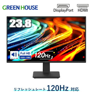ySwitch2/PS5ΉzO[nEX 23.8^ tfBXvC GH-LCW24V tHD 120Hz HDMI DisplayPort VESA Ή Xs[J[ Q[~Oj^[ t[X j^[ PCj^[ GREEN HOUSE GH-LCW24V-BK u