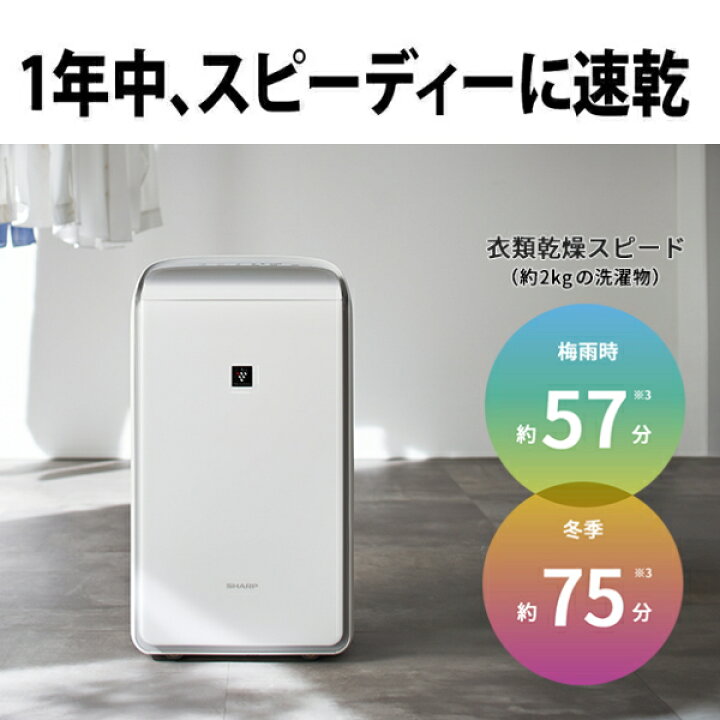 楽天市場】シャープ 衣類乾燥除湿機 ハイブリッド式 除湿面積最大30畳 