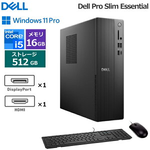 �y�@�l����zDell Pro Slim Essential �f�X�N�g�b�v�p�\�R�� ����SSD 512GB ������ 16GB Windows11 Pro Core i5-14500 vPro SSD HDMI Display Port USB�L�[�{�[�h USB�}�E�X DTOP116-001N1 �f�X�N�g�b�vPC �V�i �{��