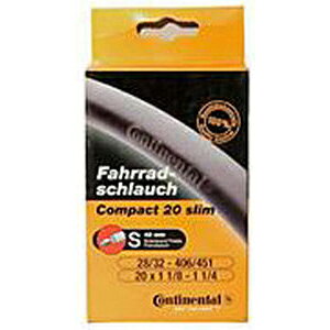 【メーカー純正品】【正規代理店品】コンチネンタル チューブ compact 20 slim tube s42 28/32-406/451(20x1 1/8、20x1 1/4兼用 仏式バルブ42mm)(1個) 【自転車用品】