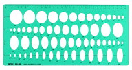 テンプレート定規 楕円定規 製図用 152x315x1mm 6〜36 2段カット 日本製 トライテック 003-002