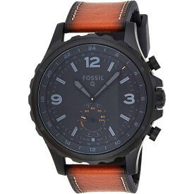 【お買い物マラソン ポイント5倍 4/24 20:00-4/27 09:59まで】FOSSIL　フォッシル　ハイブリットスマートウォッチ　Q NATE SMARTWATCH IBRIDO ACCIAIO NERO PELLE FTW1114