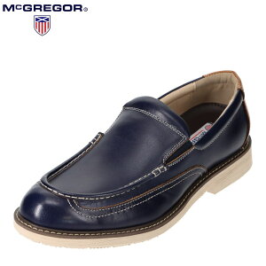 マックレガー McGREGOR MC8034 メンズ靴 靴 シューズ 3E相当 カジュアルシューズ 本革 レザー ビジカジ オフィカジ スリッポン 履きやすい ネイビー SP