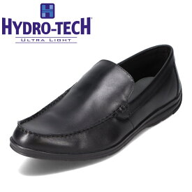 ハイドロテック ウルトラライト HYDRO TECH HD1513 メンズ靴 靴 シューズ 3E相当 ビジネスシューズ スリッポン 軽量 防滑 抗菌 ロングノーズ モカシン おしゃれ ビジネス カジュアル ブラック SP