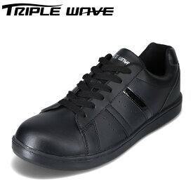 トリプルウェーブ TRIPLE WAVE TW-2310 メンズ靴 靴 シューズ 2E相当 ローカットスニーカー コートタイプ 軽量 軽い カジュアルシューズ 黒 運動 ウォーキング ジョギング ジム ブラック