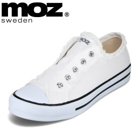 モズ スウェーデン MOZ sweden MOZ-94518 レディース靴 靴 シューズ 2E相当 スニーカー スリッポン カットオフ 切りっぱなし 履きやすい 脱ぎやすい ローカットスニーカー 人気 ブランド ホワイト SP