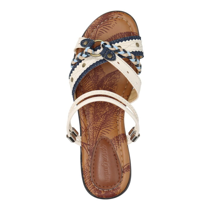 アプリコットガーデン Apricot garden AP-76023 レディース靴 靴 シューズ サンダル ミュール ウェッジソールサンダル  エキゾチック エスニック 人気 ブランド ホワイト×ブルー SP SHOE・PLAZA（シュープラザ）