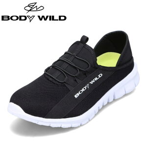 ボディワイルド BODY WILD BMH1538 メンズ靴 靴 シューズ 3E相当 スニーカー 2WAY キックバック 軽量 軽い シンプル 人気 定番 ブラック SP